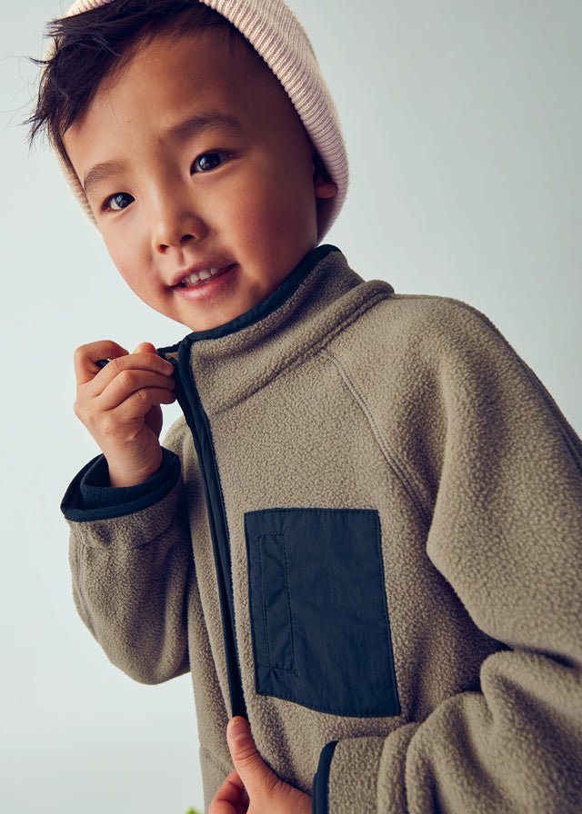 Boys Khaki Winter Fleece Jacket