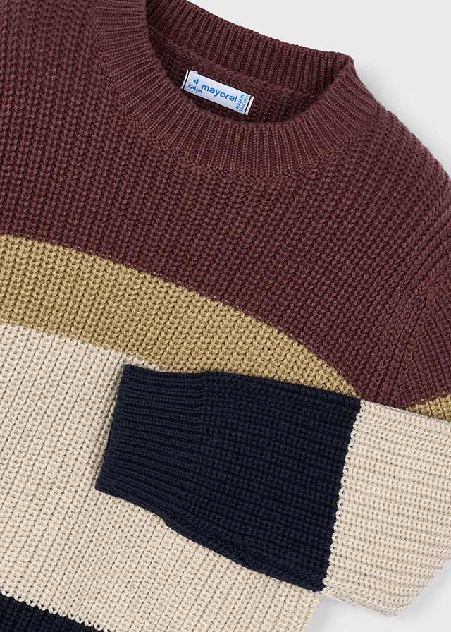 Boys Knit Jumper with Colour - Block Stripes