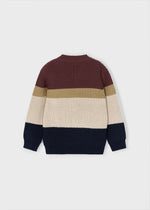 Boys Knit Jumper with Colour - Block Stripes