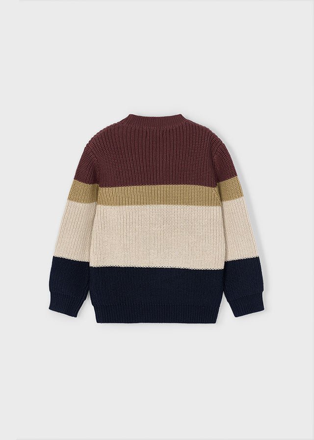 Boys Knit Jumper with Colour - Block Stripes