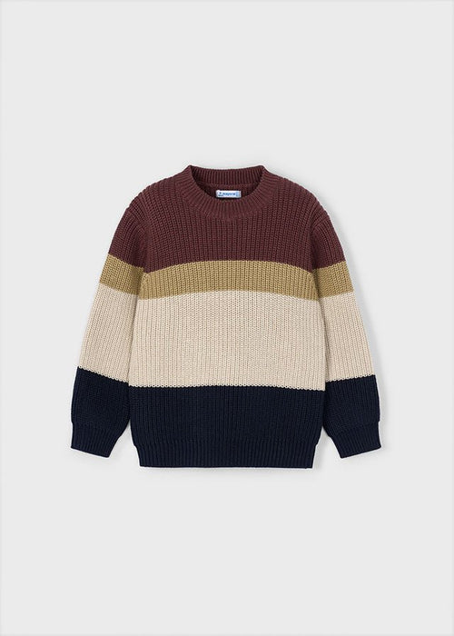 Boys Knit Jumper with Colour - Block Stripes