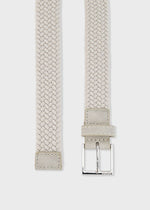 Boys Light Beige Braided Belt