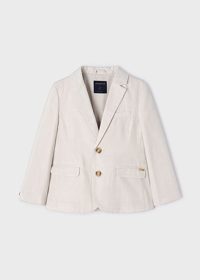 Boys Light Beige Cotton & Linen Blazer Mayoral ( Match - D )