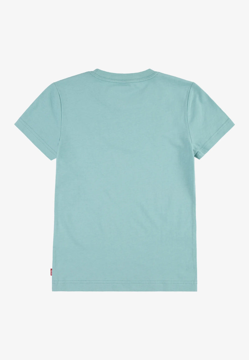 Boys Light Blue Batwing Logo T-Shirt