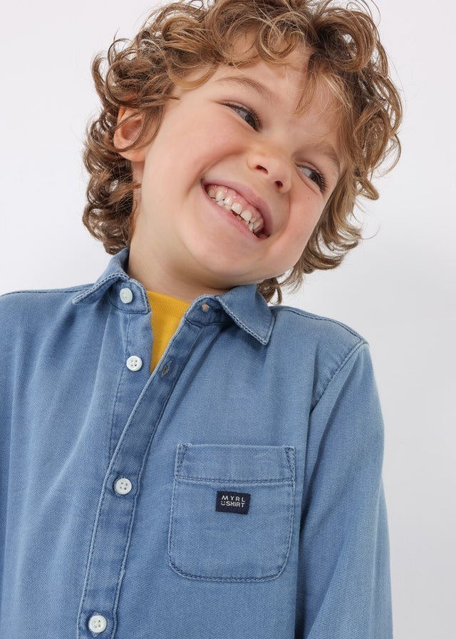 Boys Light Blue Chambray Shirt (mayoral)