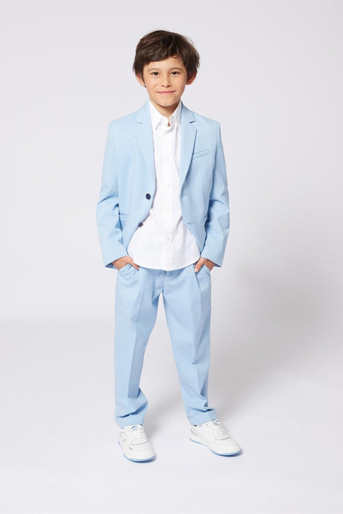 Boys Light Blue Jacket & Trousers Set