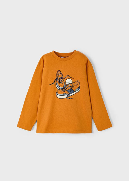 Boys' Long Sleeve Mustard Sneaker T - Shirt (Mayoral)