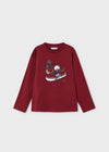 Boys Long Sleeve Red Sneaker T - Shirt (Mayoral)