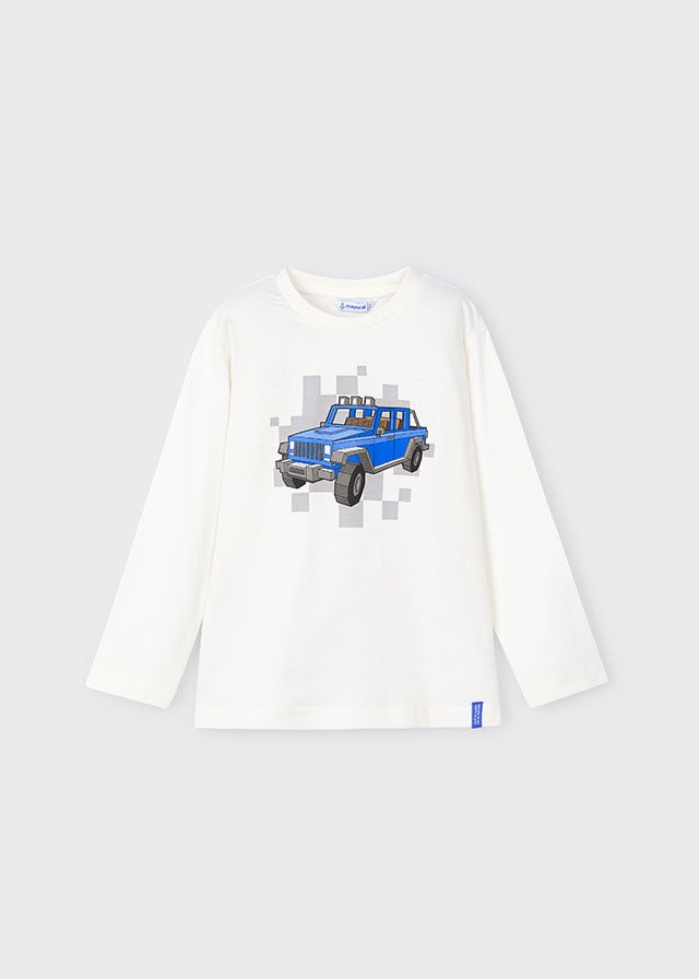 Boys' Long Sleeve T - Shirt with Blue Car Print (Mayoral)