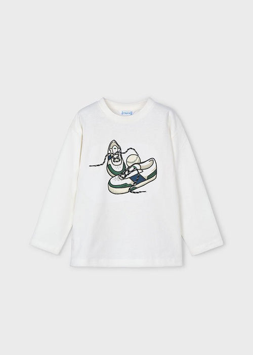 Boys Long Sleeve White Sneaker T-Shirt (Mayoral)