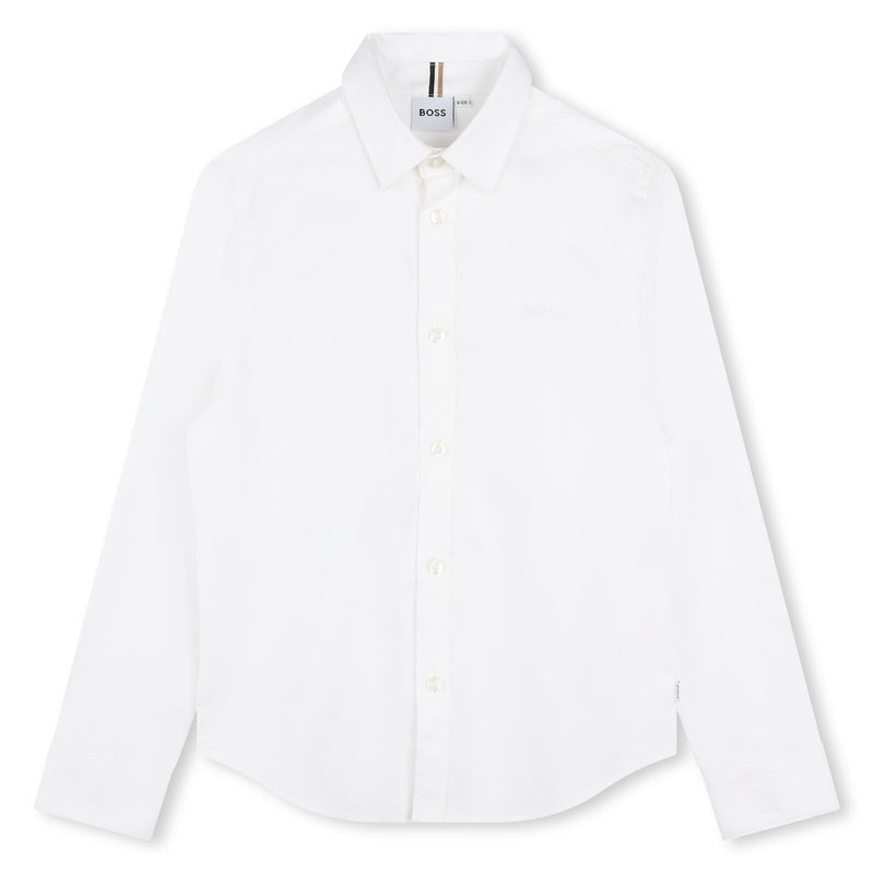 Boys Long - Sleeved White Shirt