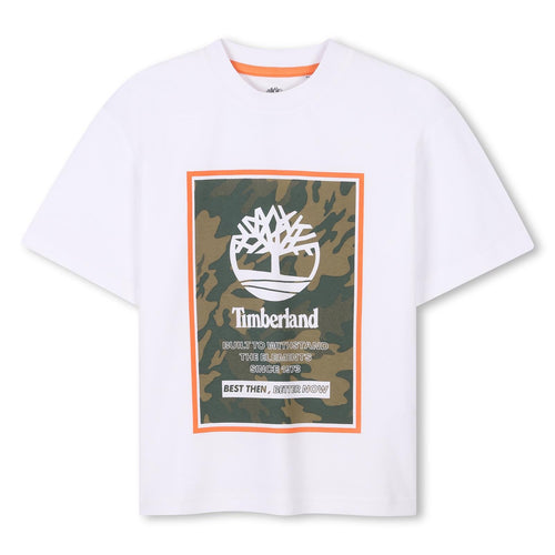 Boys Loose Fit Tee with Camo Illustration