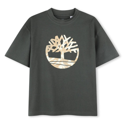 Boys Loose Fit Tee with Camo Logo