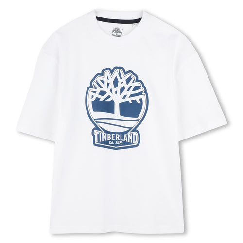 Boys Loose Fit Tee with Printed Logo