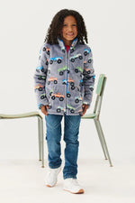 Boys Monster Trucks Fuzzy Fleece Zip - Up Jacket (Hatley)