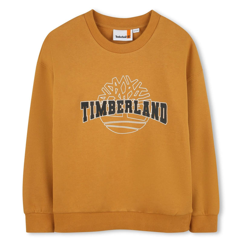 Boys' Mustard Sweatshirt with Logo Print