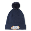Boys Navy Beanie Hat With Pompom