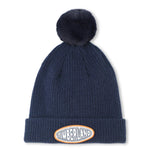 Boys Navy Beanie Hat With Pompom