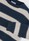 Boys Navy & Beige Striped Jumper
