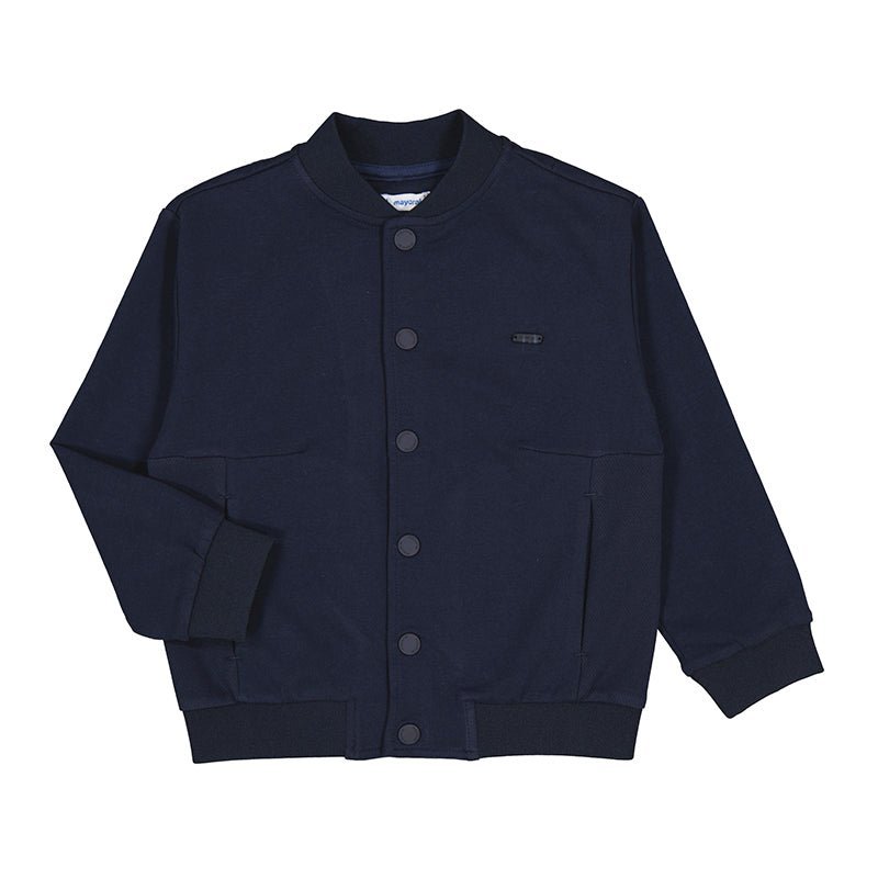 Boys Navy Blue Cotton Bomber Jacket