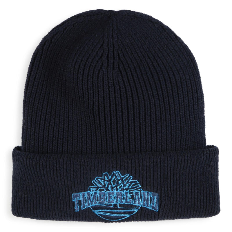 Boys Navy Blue Cotton Knit Beanie Hat