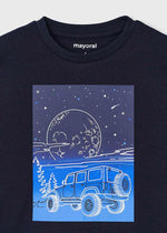 Boys Navy Blue Graphic Print Cotton Top (Mayoral)