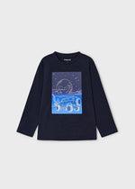 Boys Navy Blue Graphic Print Cotton Top (Mayoral)