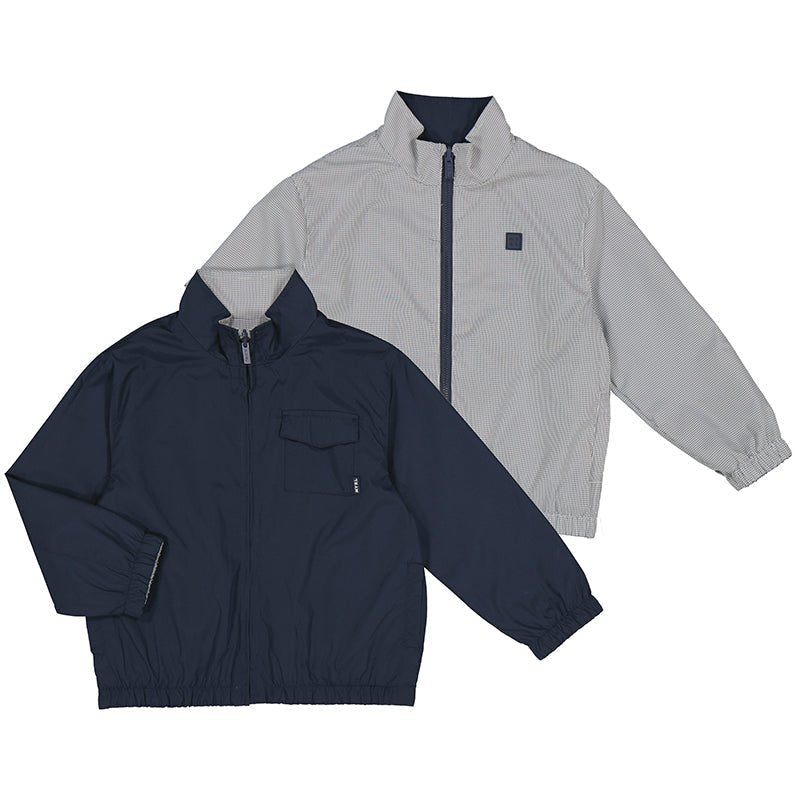 Boys Navy Blue Reversible Windbreaker Jacket