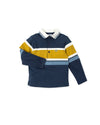 Boys' Navy Blue Striped Polo Shirt (Tutto Piccolo)