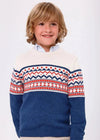 Boys Navy Fair Isle Knit Jumper