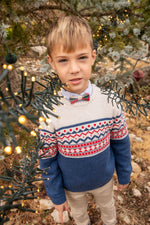 Boys Navy Fair Isle Knit Jumper (Tutto Piccolo)