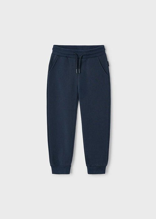 Boys Navy Fleece Joggers With Drawstring