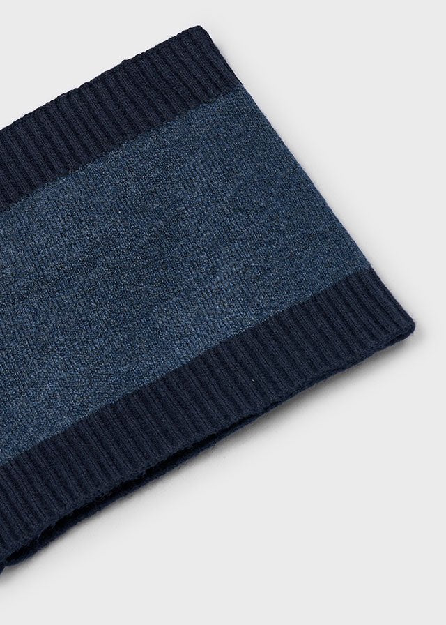 Boys Navy Knit Hat and Snood Set