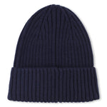 Boys Navy Ribbed Knit Beanie