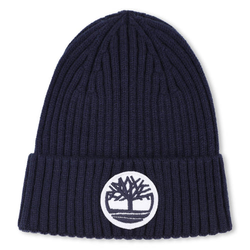 Boys Navy Ribbed Knit Beanie
