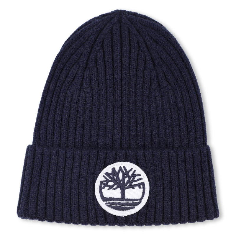Boys Navy Ribbed Knit Beanie
