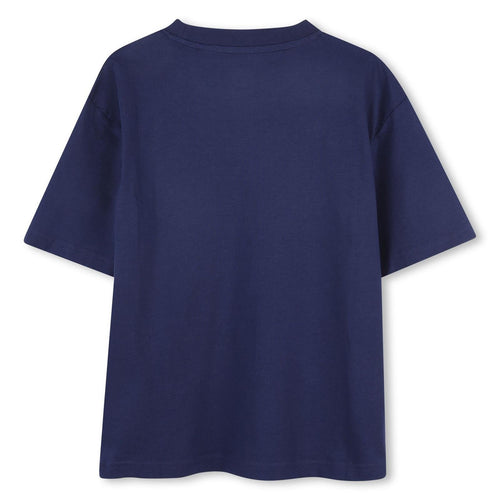 Boys Navy Short Sleeve T-Shirt With Graphic Print