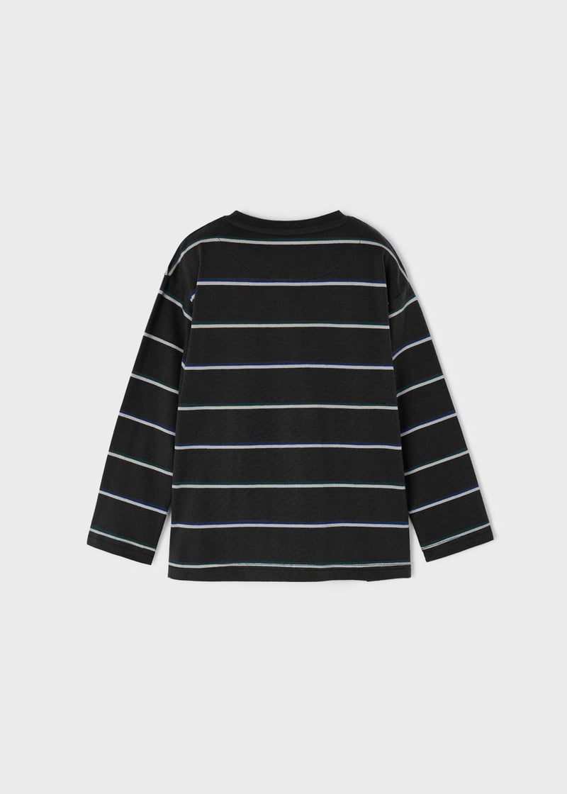 Boys Navy Stripes Cotton Top