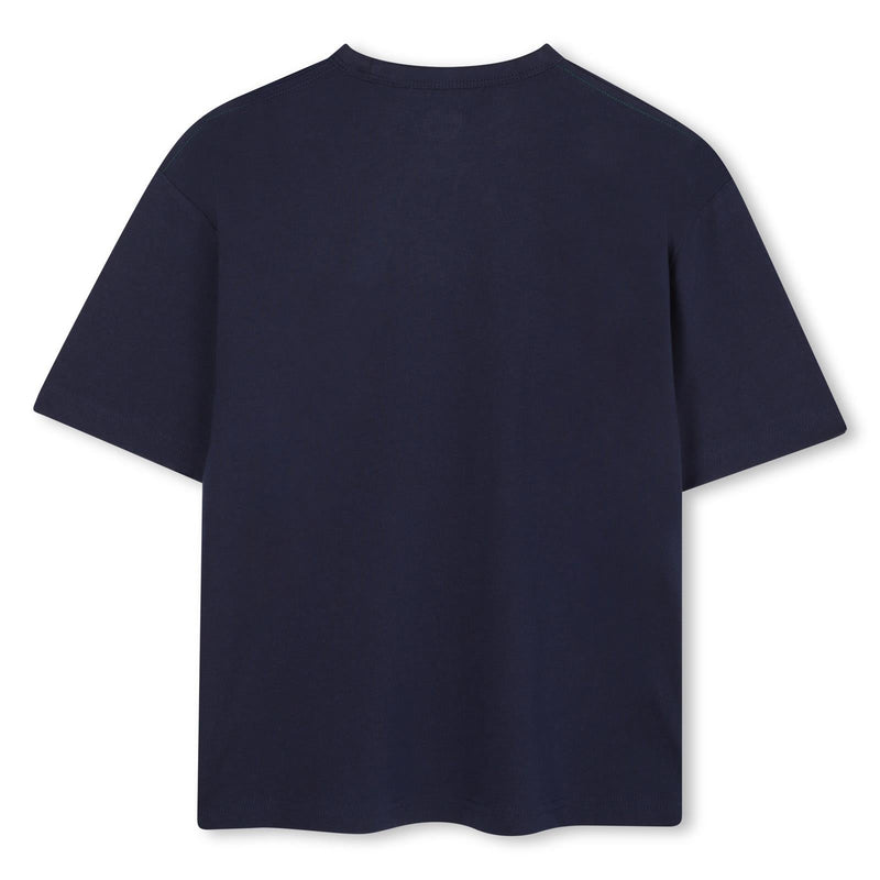 Boys Navy Tee with Dark Green Logo