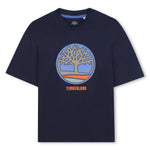 Boys Navy Tee with Tree Logo Print
