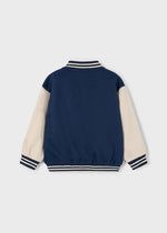 Boys Navy Varsity - Style Bomber Jacket