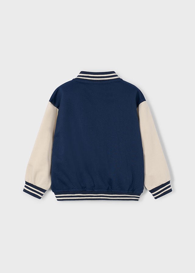 Boys Navy Varsity - Style Bomber Jacket