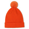 Boys Orange Beanie Hat With Pompom