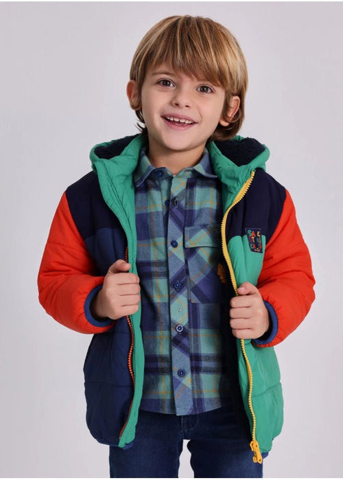 Boys Padded Jacket in Color Blocks