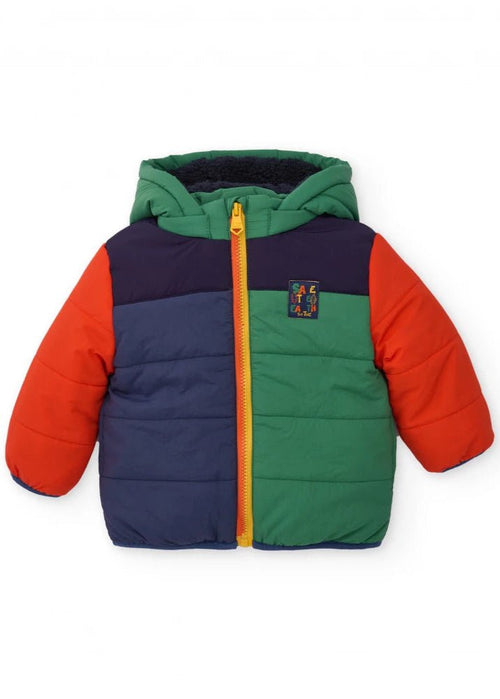 Boys Padded Jacket in Color Blocks