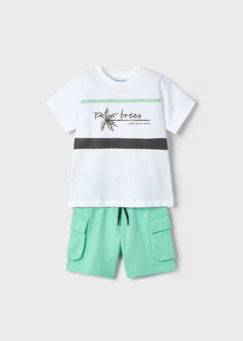 Boys Palm Tree T-Shirt & Cargo Shorts Set