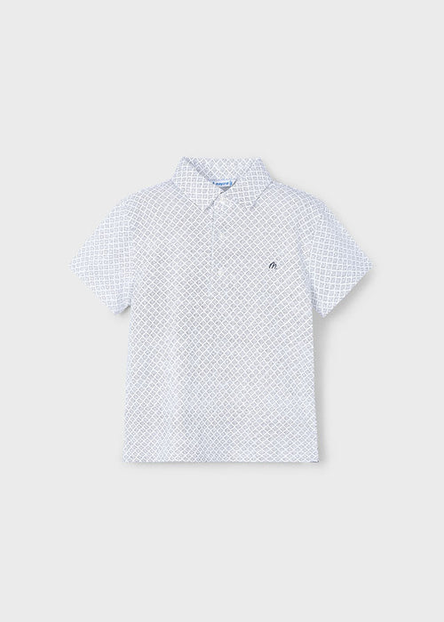 Boys Patterned Polo Shirt with Stretch