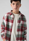 Boys Red & Green Buffalo Check Flannel Shirt