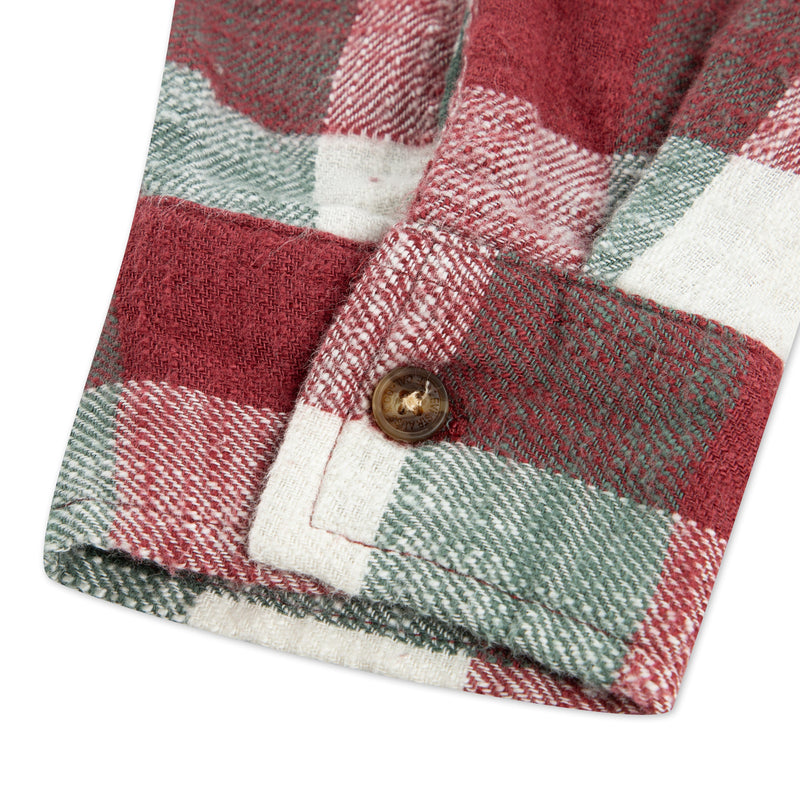 Boys Red & Green Buffalo Check Flannel Shirt