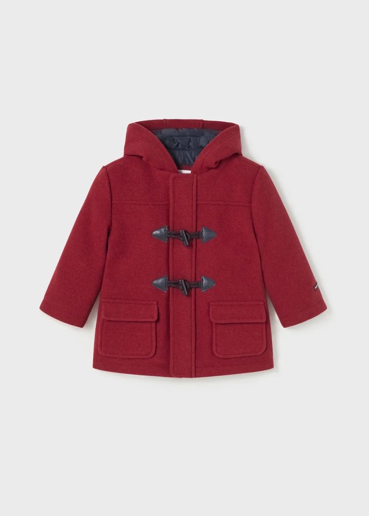 Boys Red Hooded Duffle Coat (mayoral)